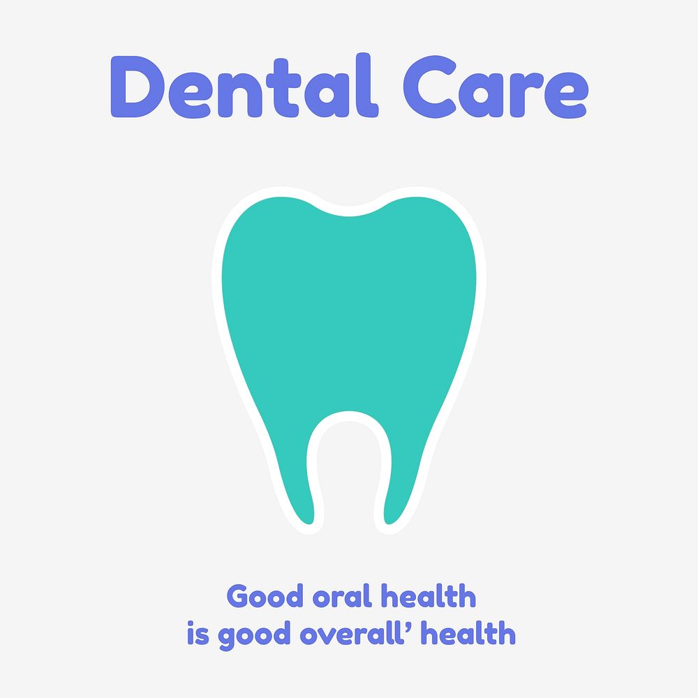 Dental care Instagram post template, healthcare vector
