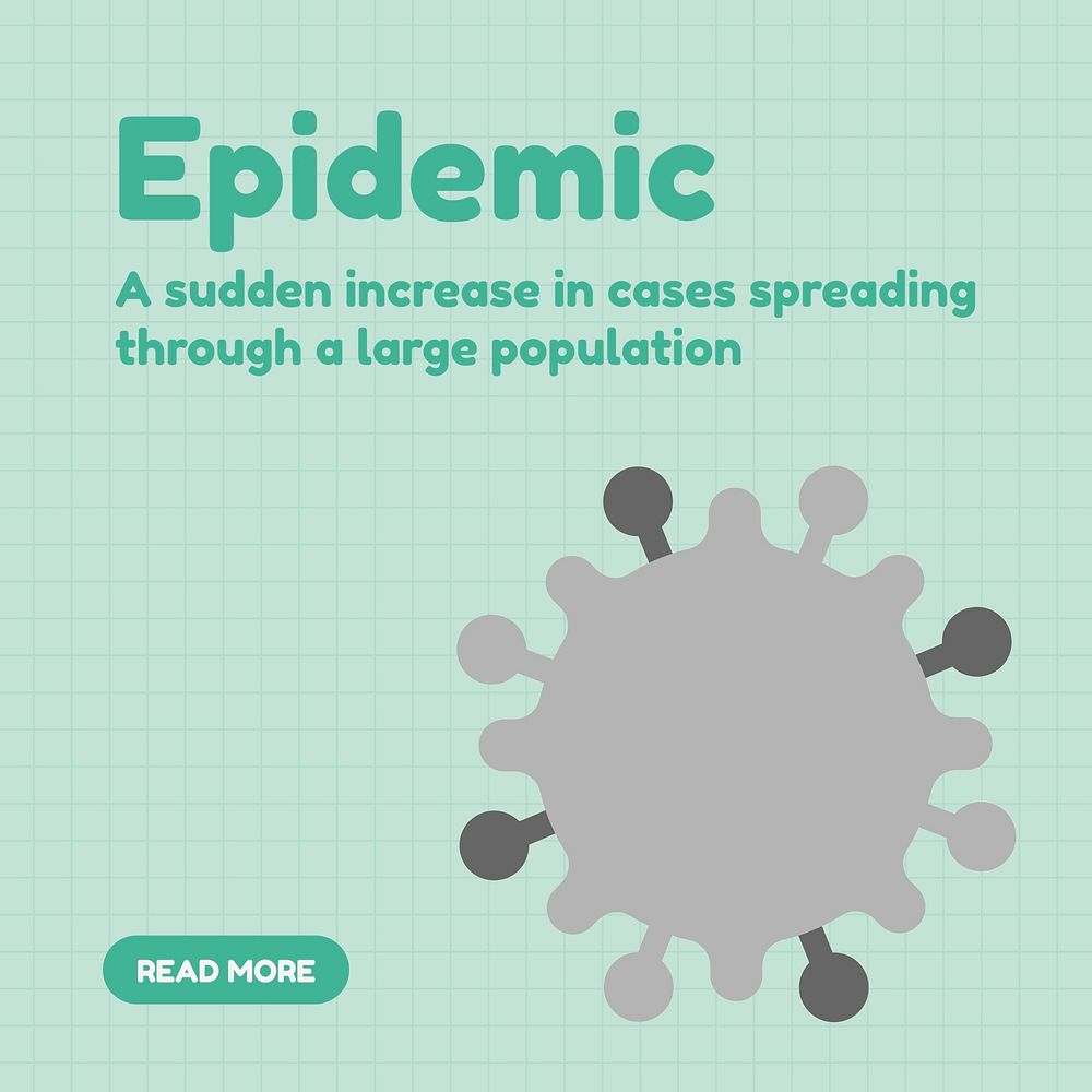 Epidemic Instagram post template, healthcare vector
