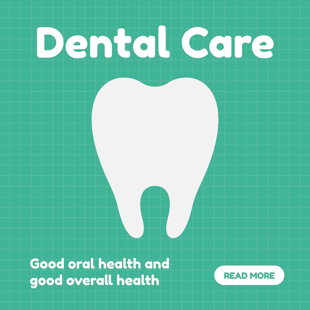 Dental care Instagram post template, healthcare vector