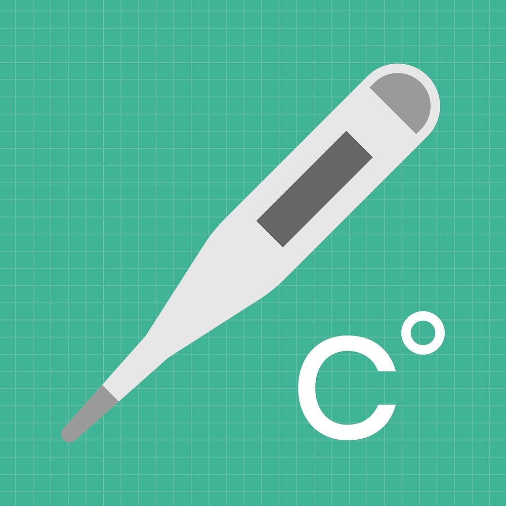 Thermometer clipart, medical illustration vector