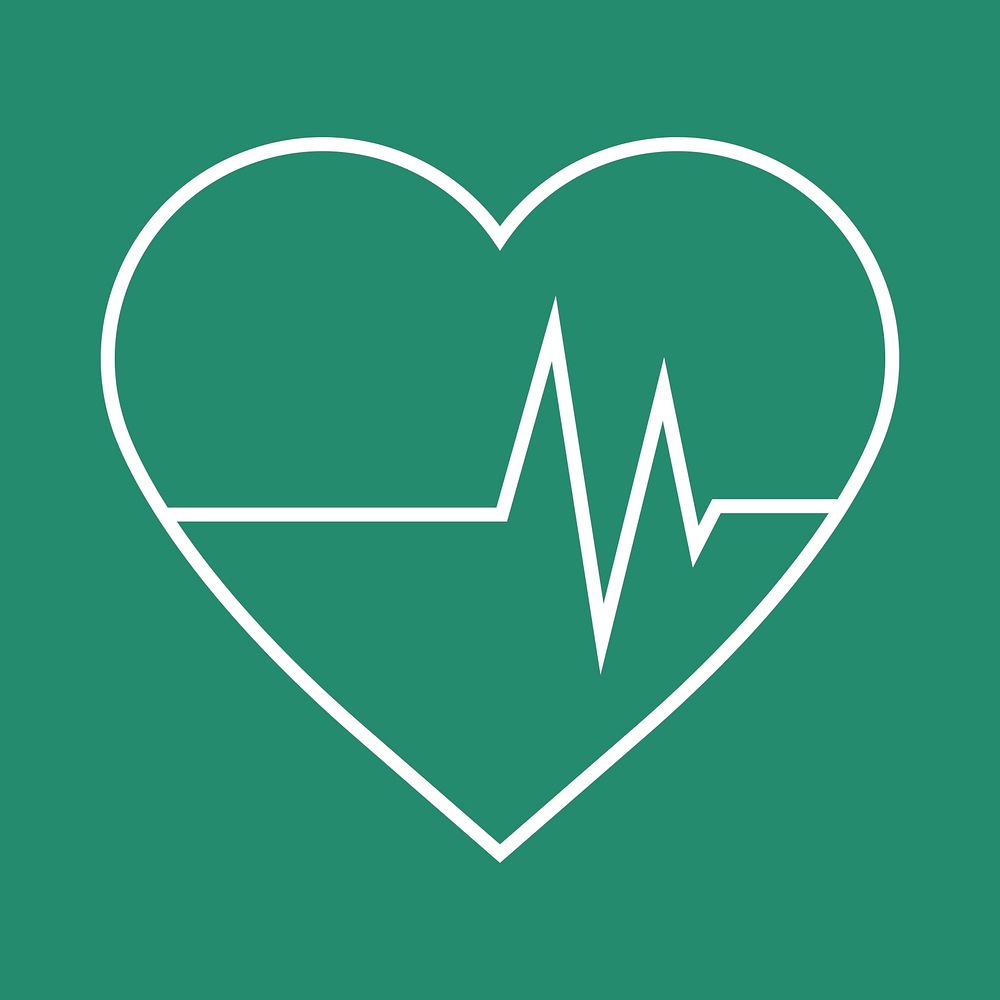 Heart rate line art illustration vector