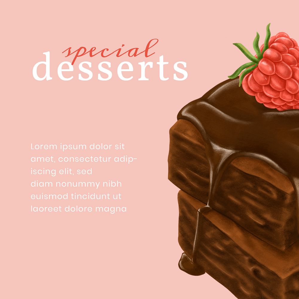 Hand drawn brownies template illustration