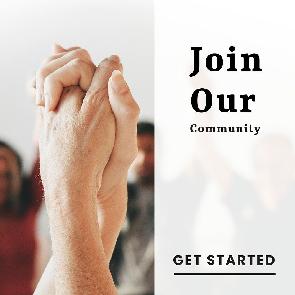 Join our community charity social template mockup