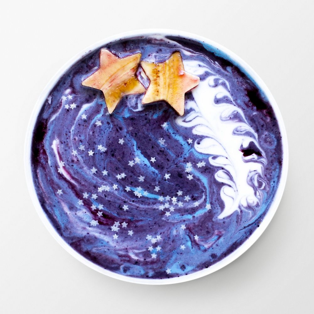 Aesthetic smoothie bowl sticker, food photography psd