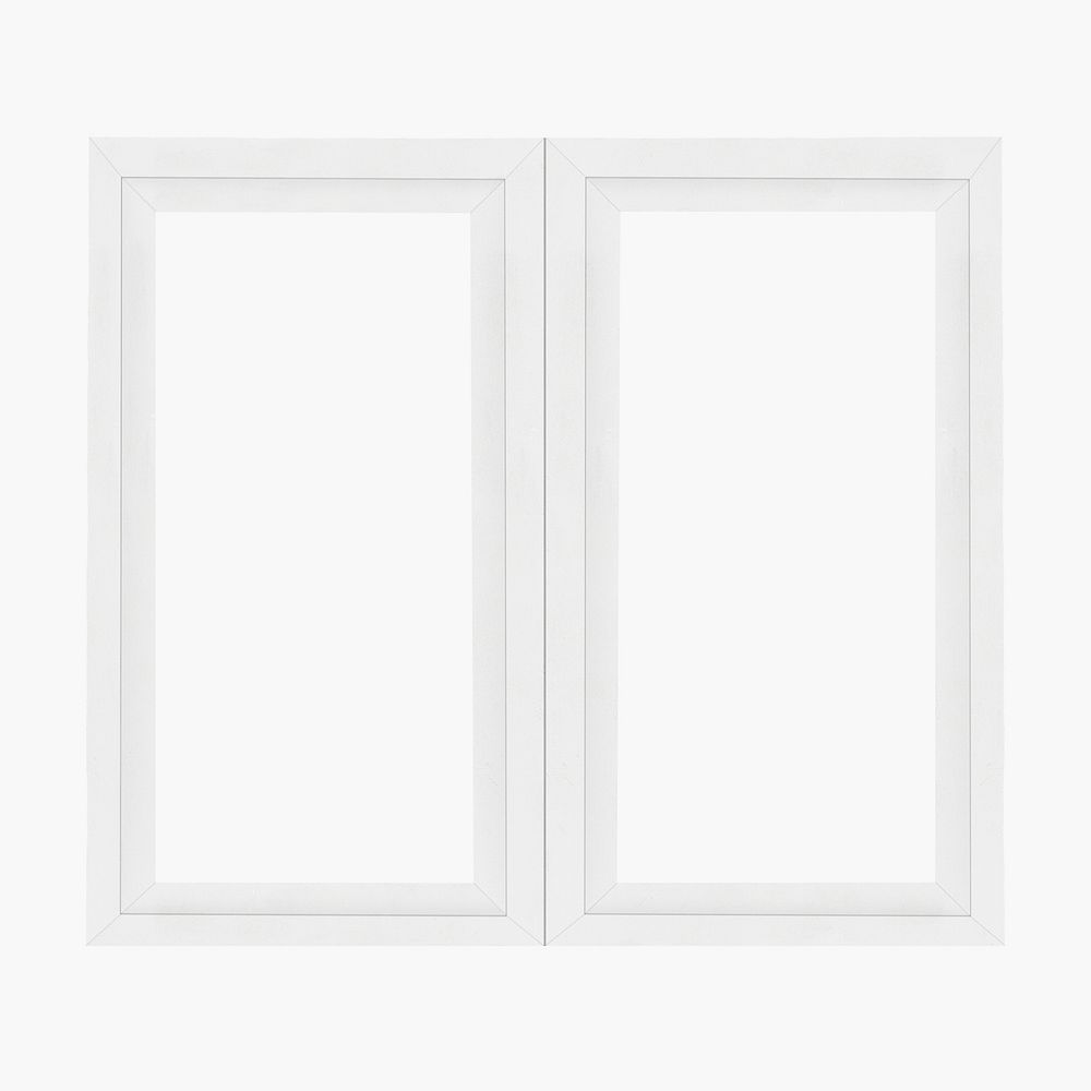 White double casement window, home exterior illustration psd