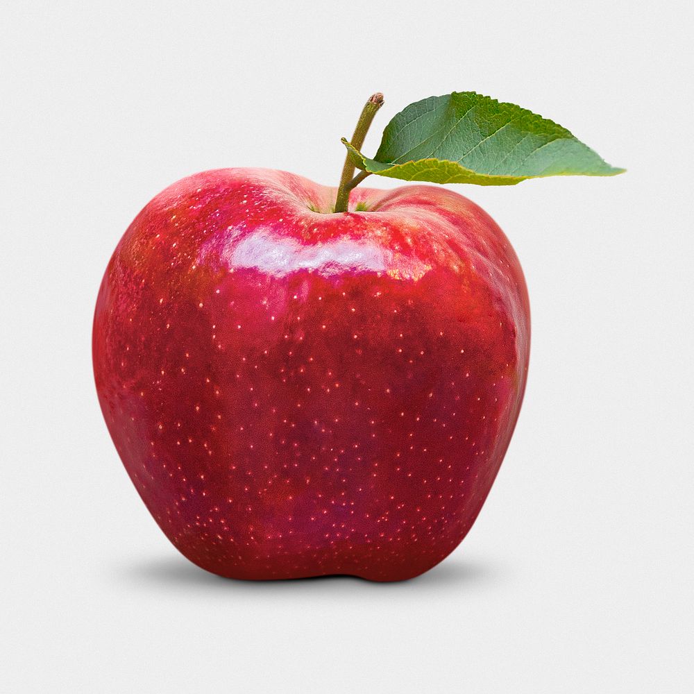 Red delicious apple clipart, fresh fruit psd