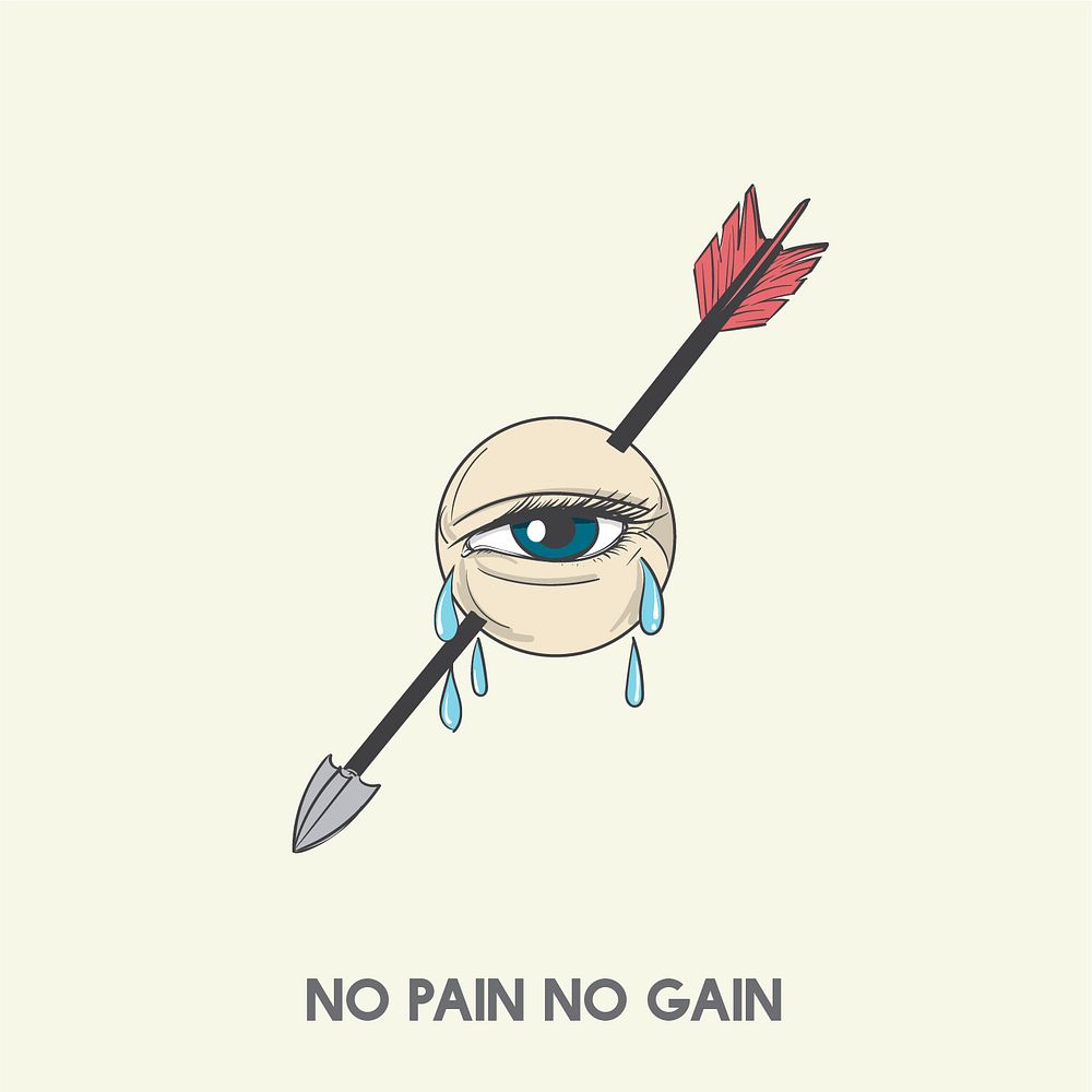No pain no gain idiom vector