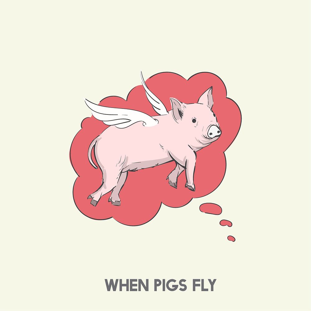 cartoon flying pigs