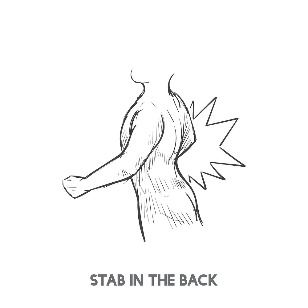 Stabbed in the back idiom vector