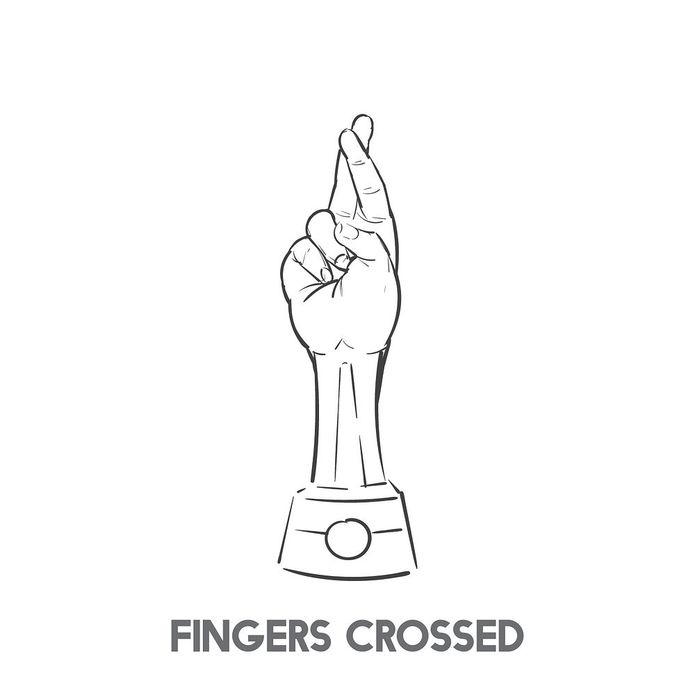Cross your fingers idiom vector