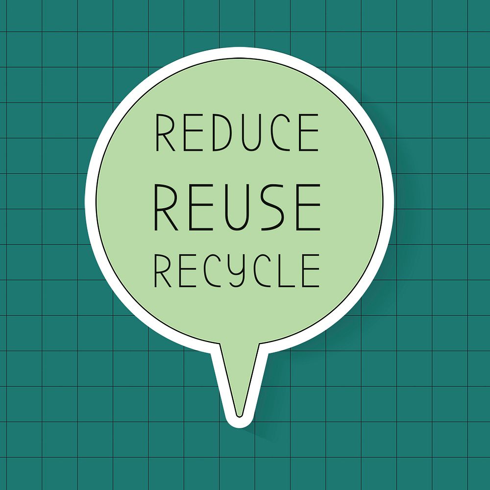 Environment speech bubble template psd, reduce, reuse, recycle text