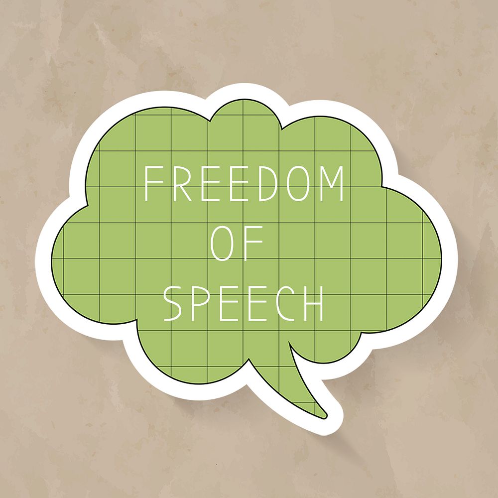 Freedom of speech template psd, editable speech bubble