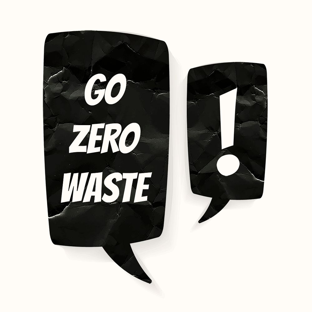 Go zero waste template psd, speech bubble