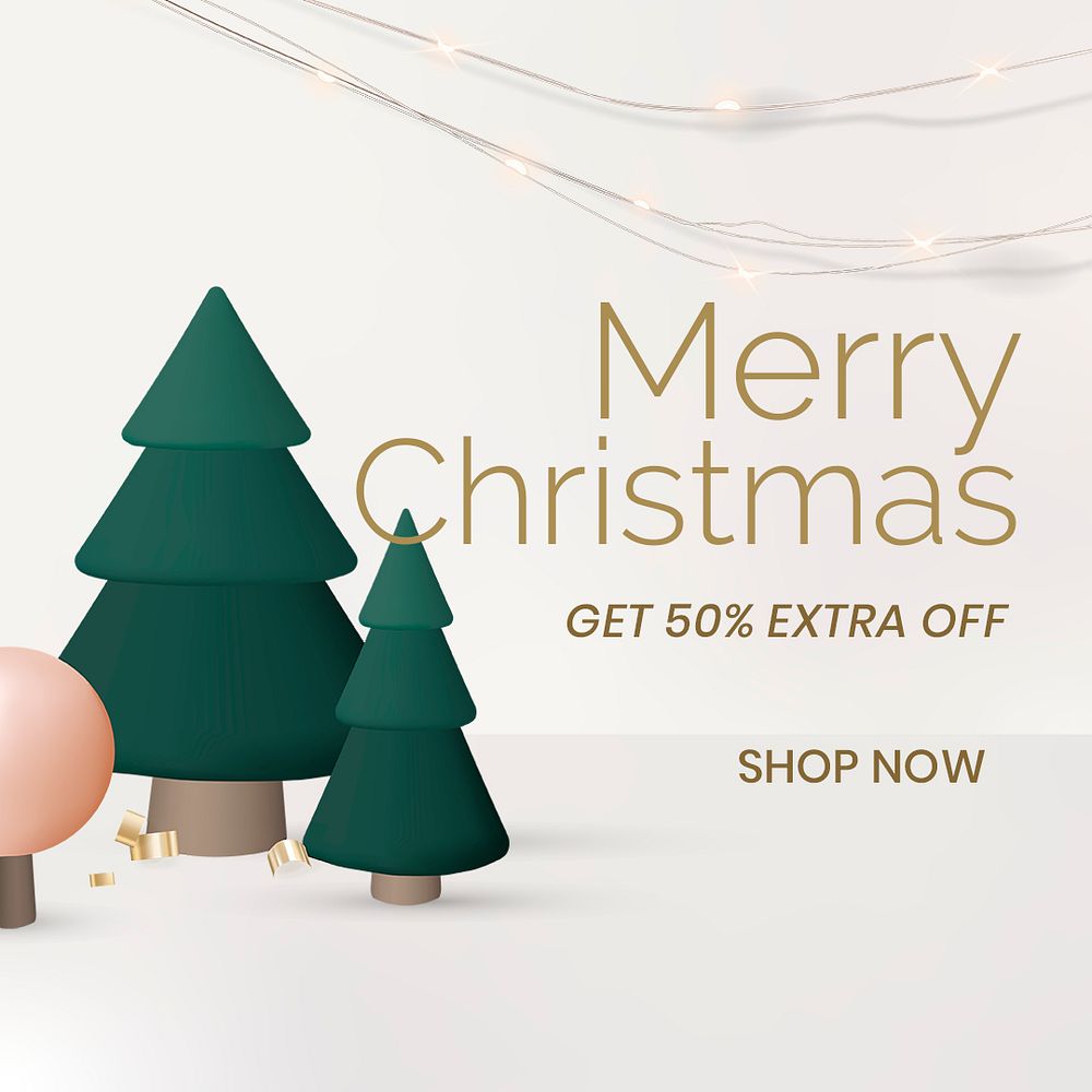 Merry Christmas social media template, season&rsquo;s greetings psd