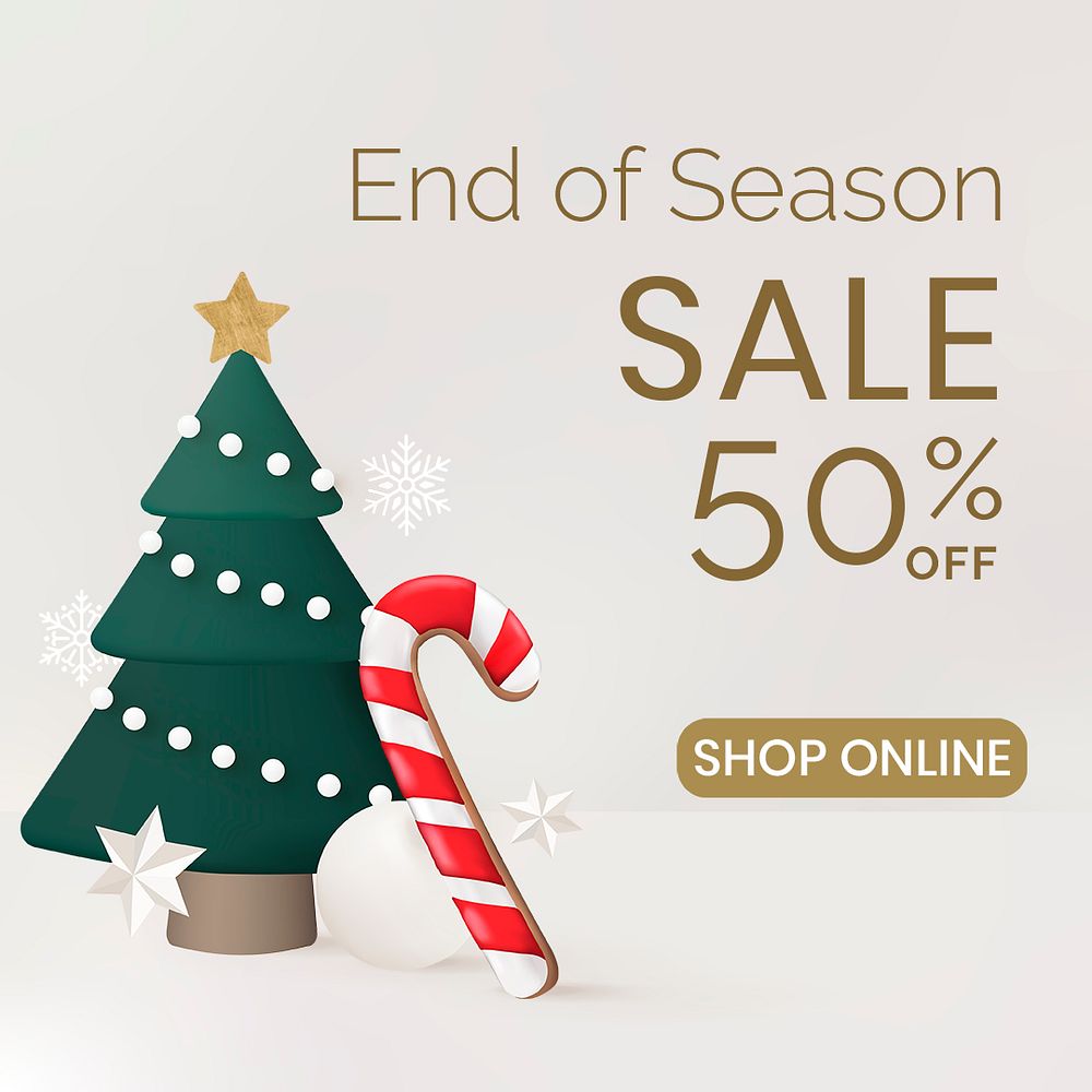 Winter Sale template psd, Christmas social media story post