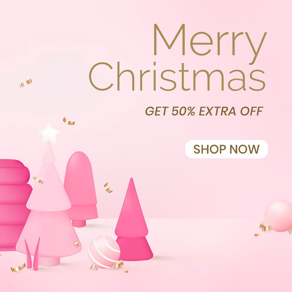 Christmas sale social media template, online shopping psd