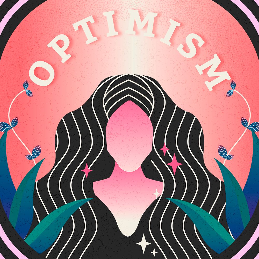 Optimism Instagram post template, feminine energy psd