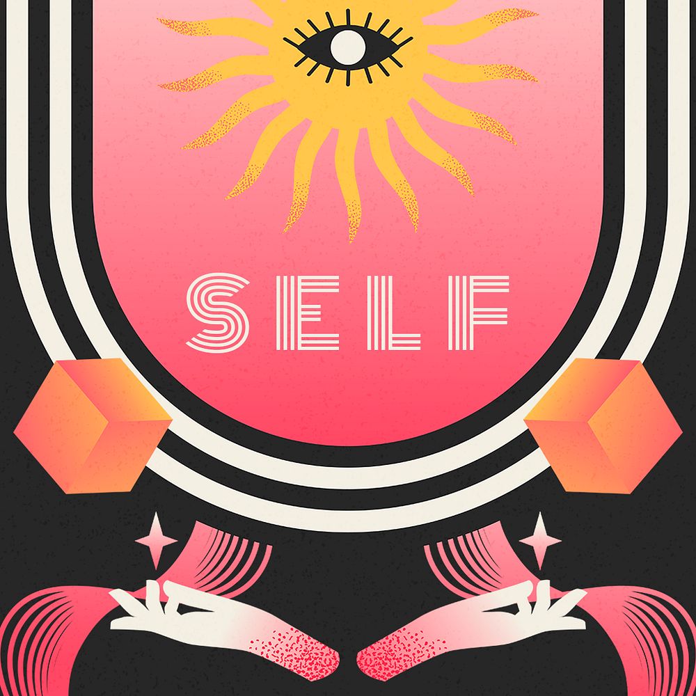 Self awareness Instagram post template, mental health design psd