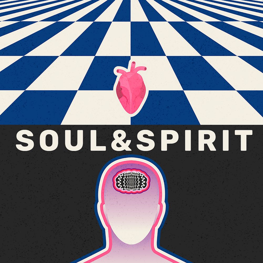 Soul & spirit Instagram post template, surreal art psd