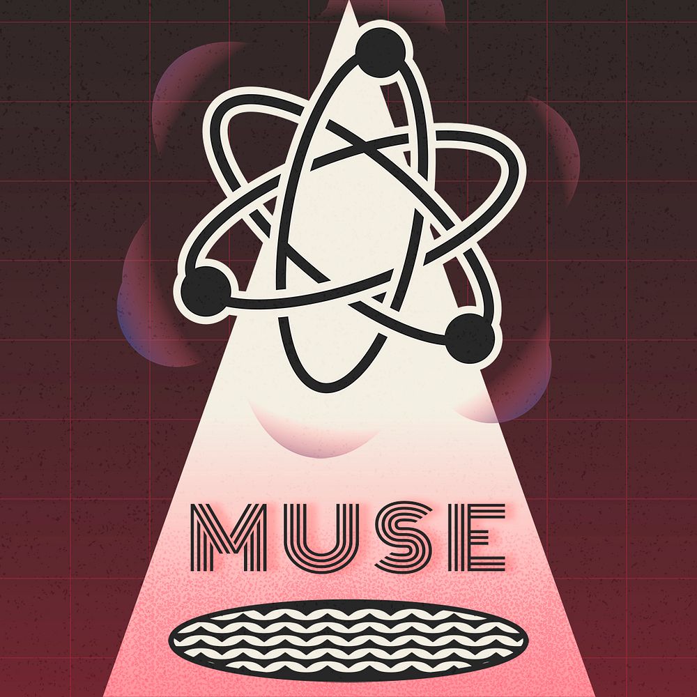 Muse Instagram post template, science atom design psd