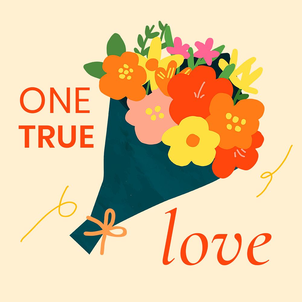 One true love template, Valentine&rsquo;s celebration post for Instagram psd