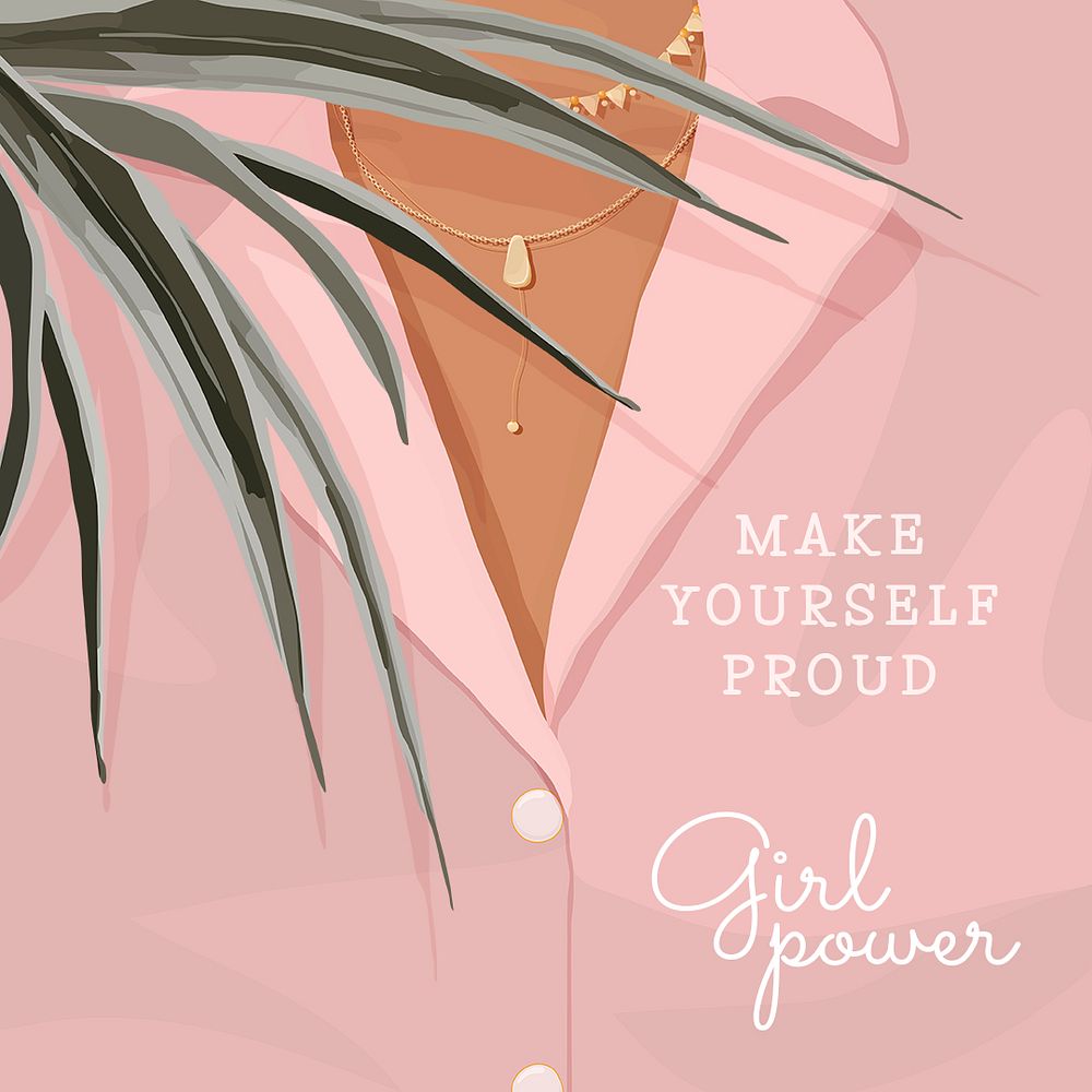 Pink Instagram post template, motivational quote for influencer psd