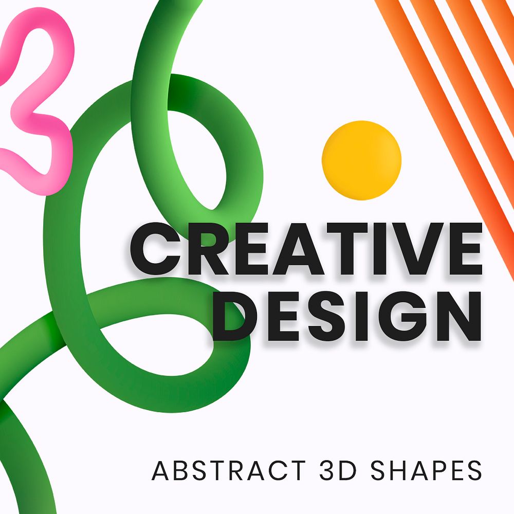Creative design Instagram post template, 3D design with editable text psd