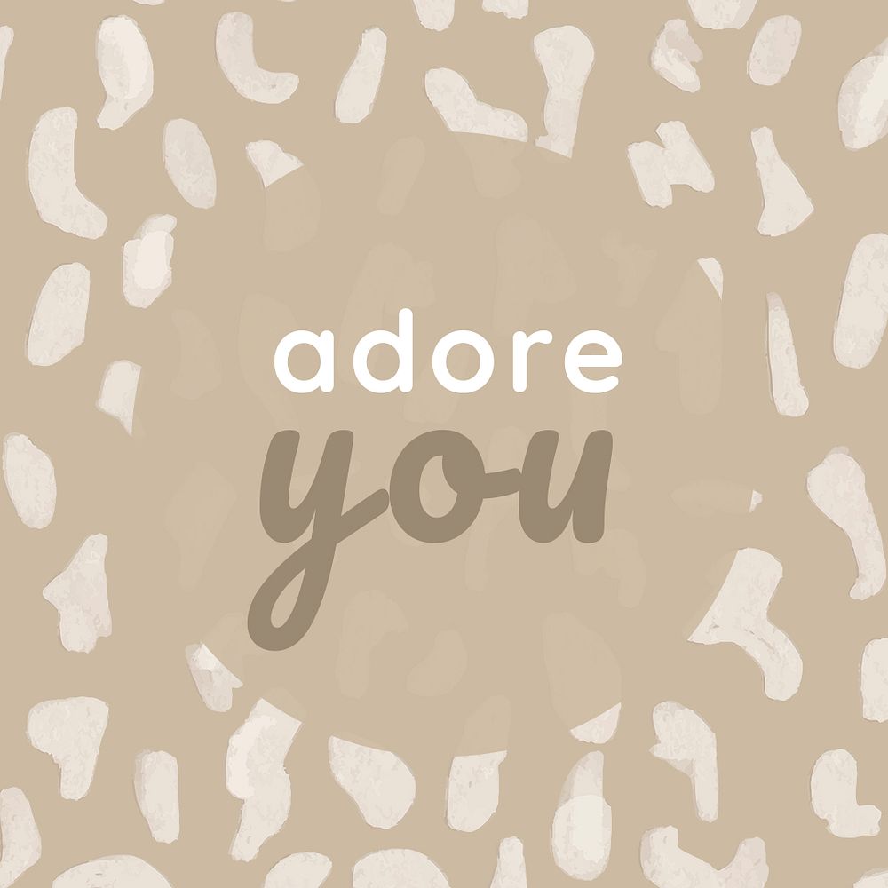 Adore you, motivational quote template, abstract pattern psd