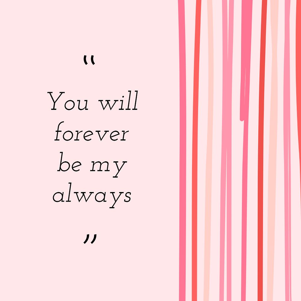 Love quotes Instagram post template, Valentine cute design psd