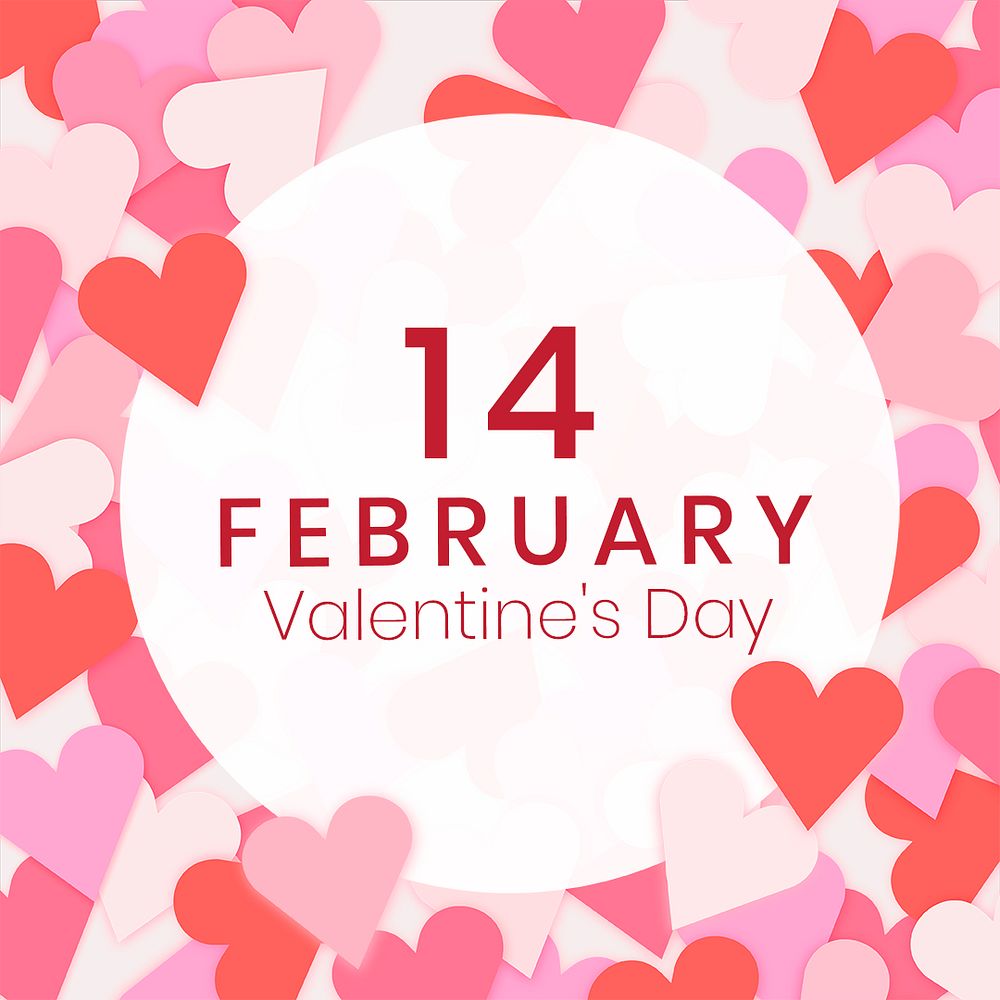 Love quotes Facebook post template, Valentine cute design psd
