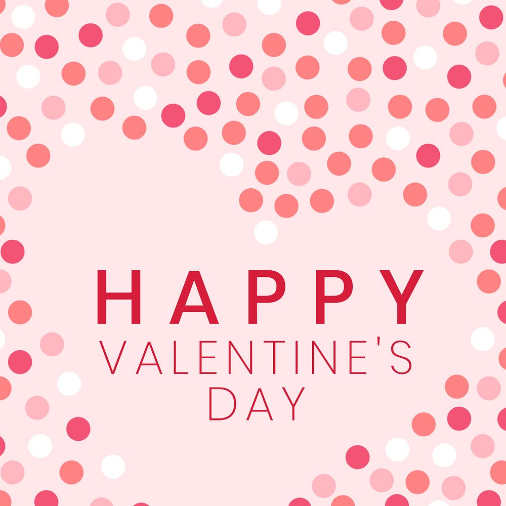 Valentines Instagram post template, pink cute heart design psd