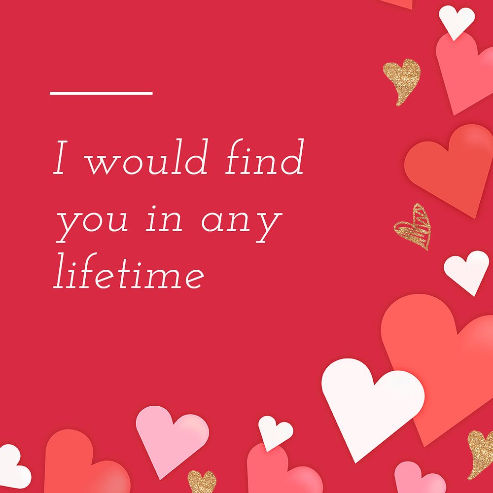 Love quotes Facebook post template, Valentine cute design psd