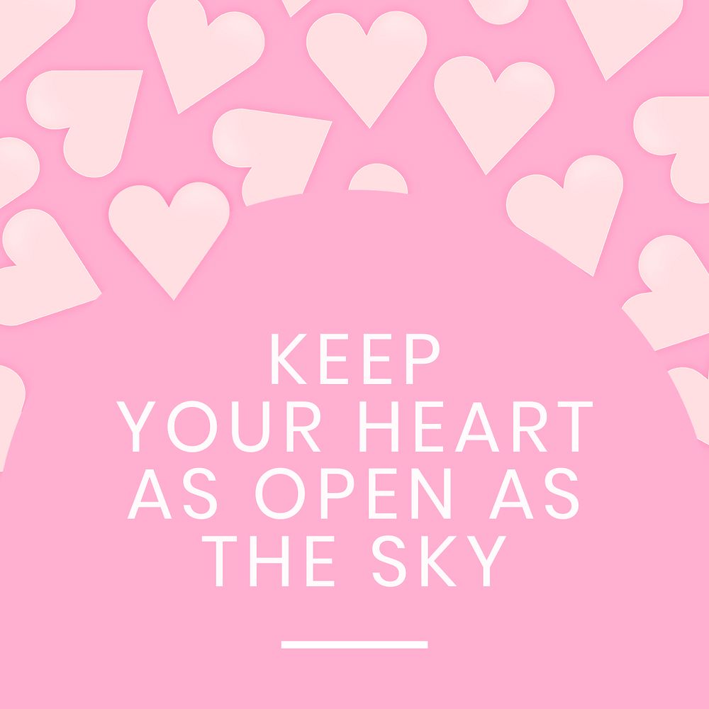 Love quotes Instagram post template, Valentine cute design psd