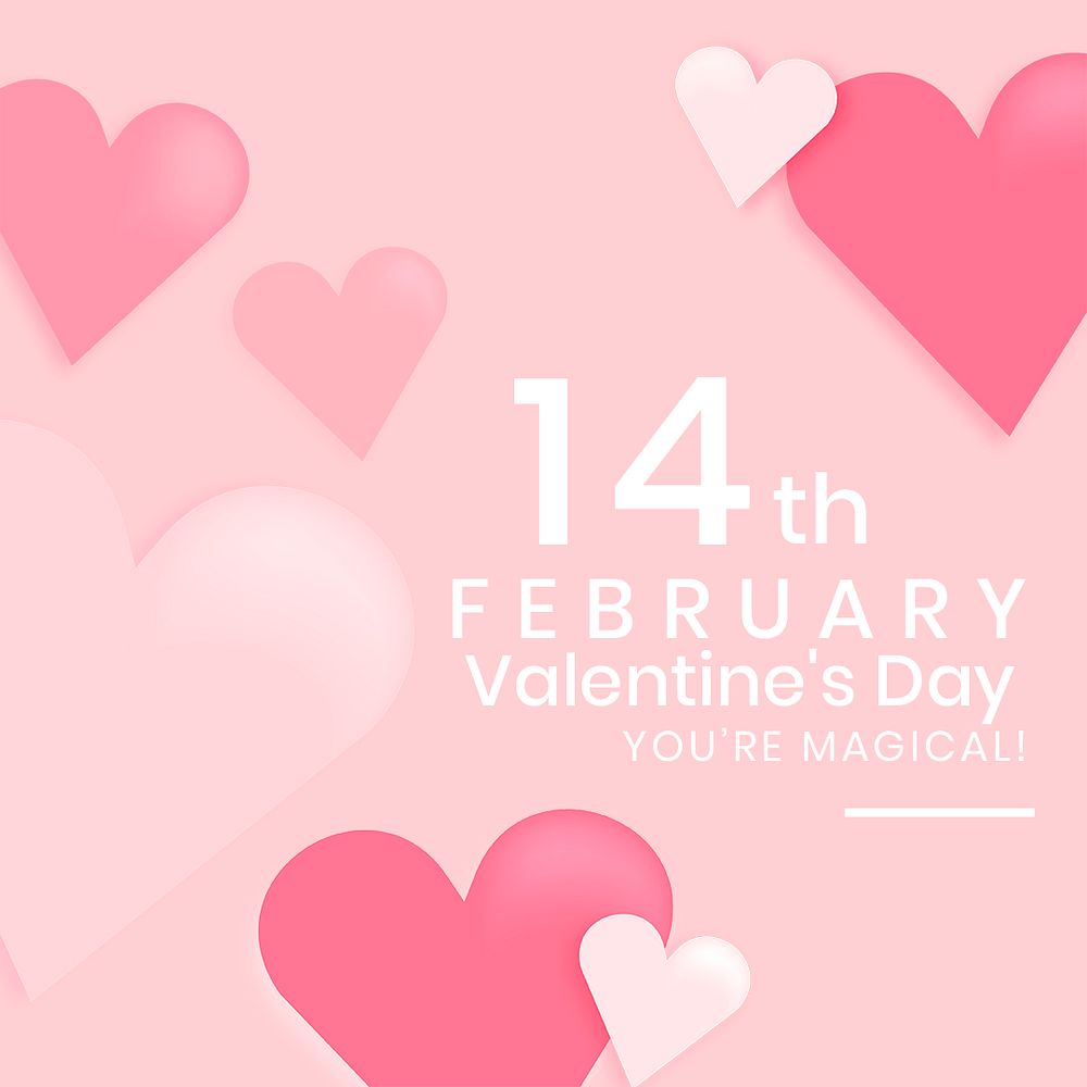 Love quotes Facebook post template, Valentine cute design psd