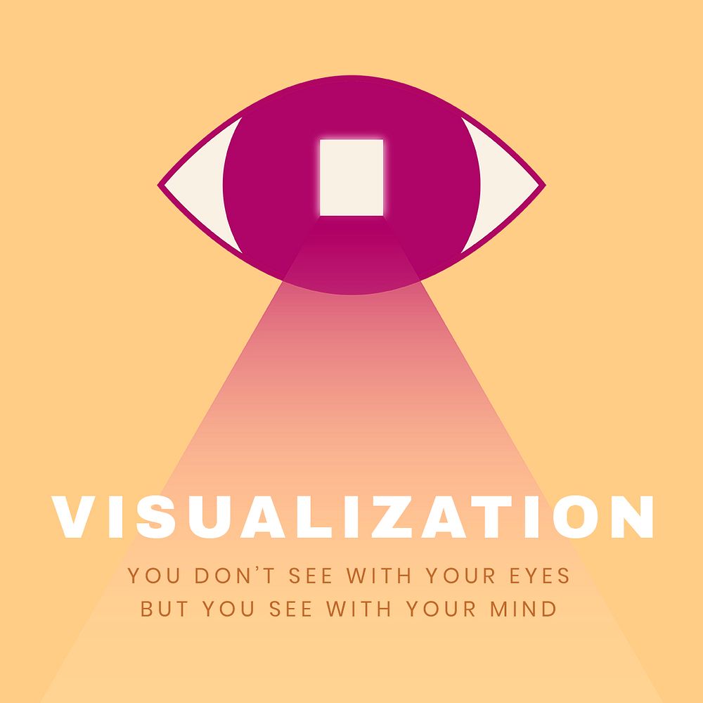 Visualization quote template, mental health social media post psd