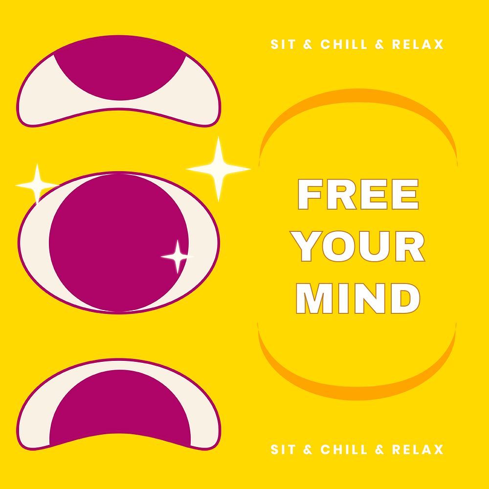 Free your mind quote template, mental health social media post psd