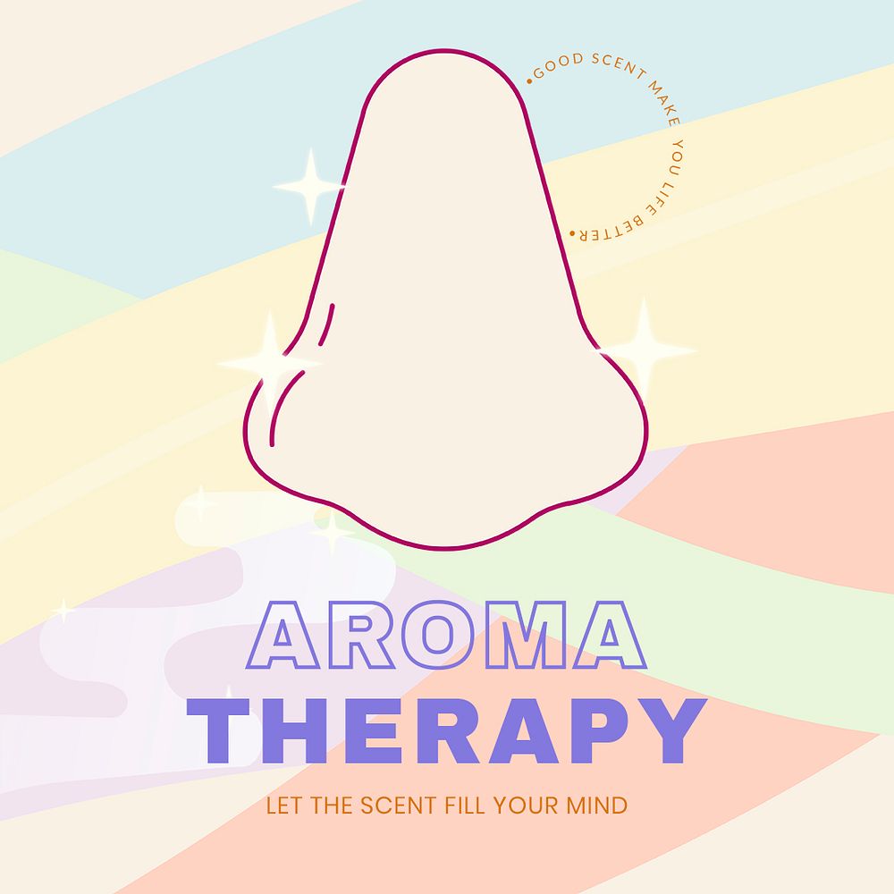 Aroma therapy quote template, mental health social media post psd