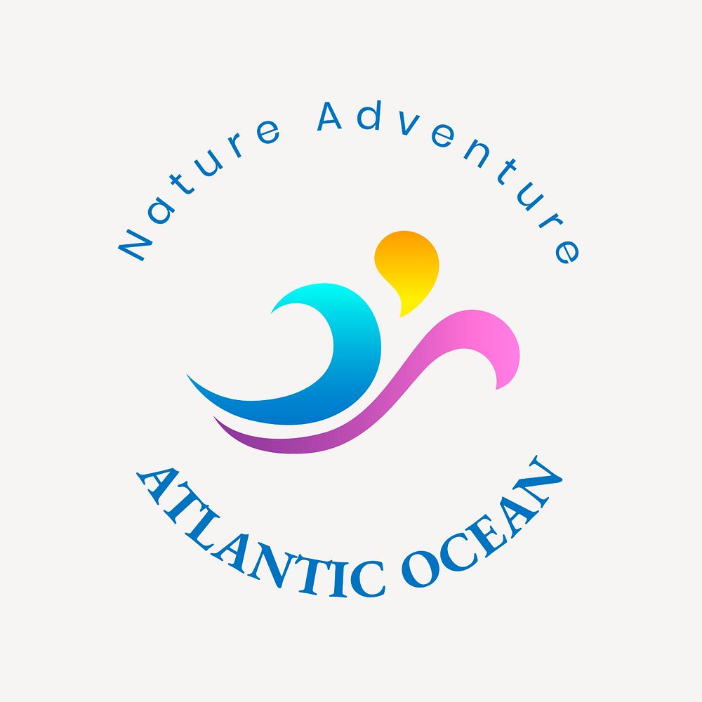 Atlantic ocean logo template, environmental | Premium PSD Template ...