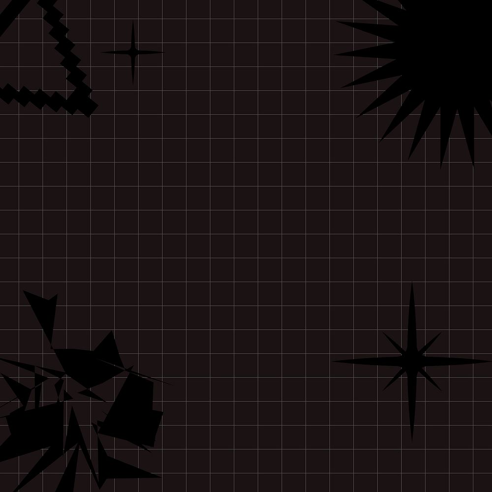 Black grid background, geometric shape design