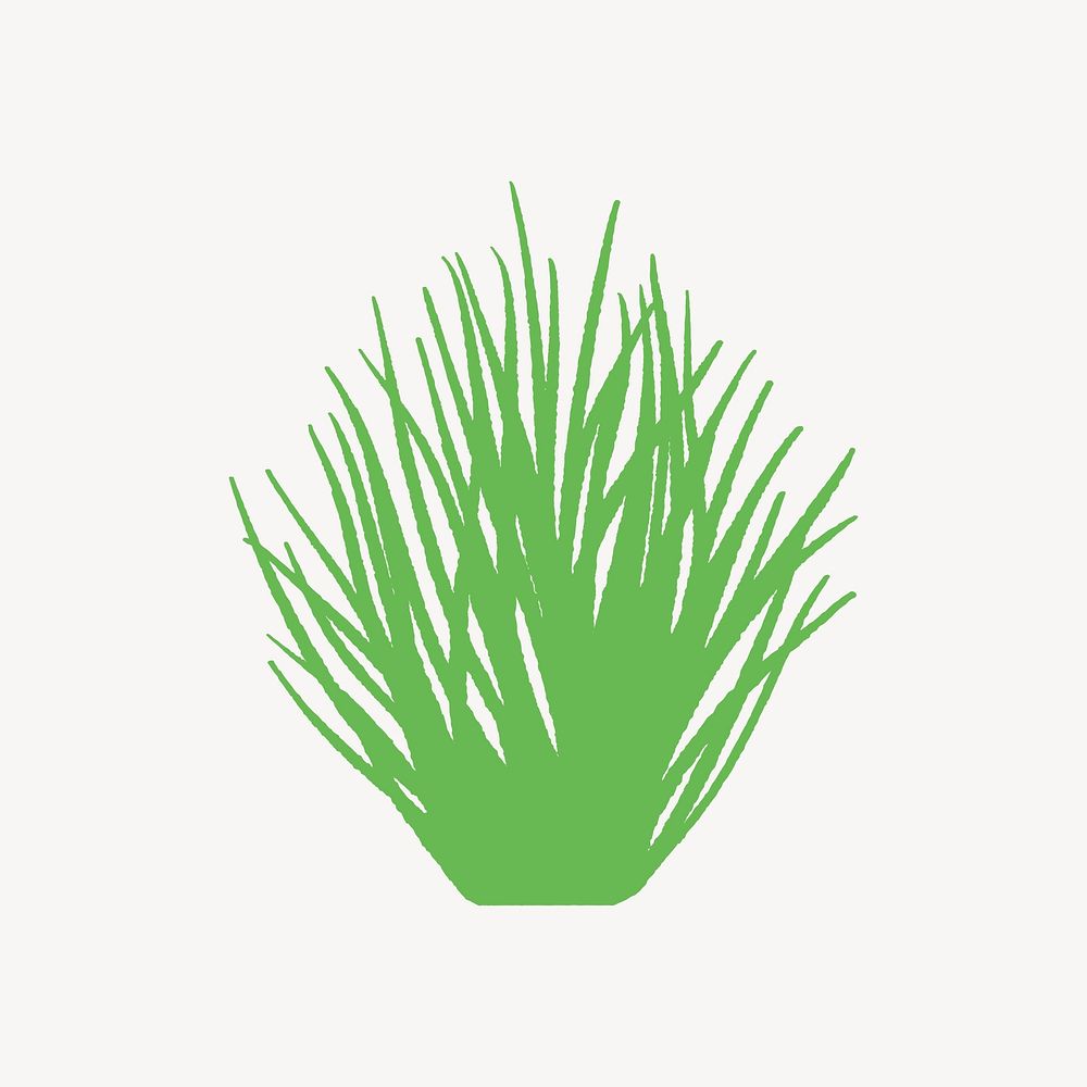 Nature sticker, minimal grass design vector