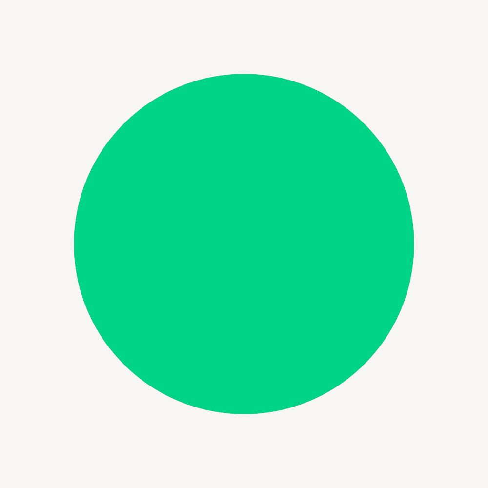 Green circle sticker, geometric shape collage element vector