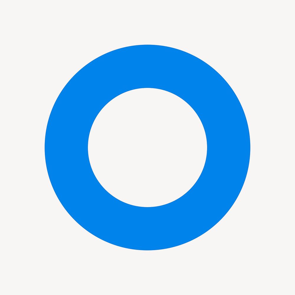 Ring circle sticker, blue geometric shape vector