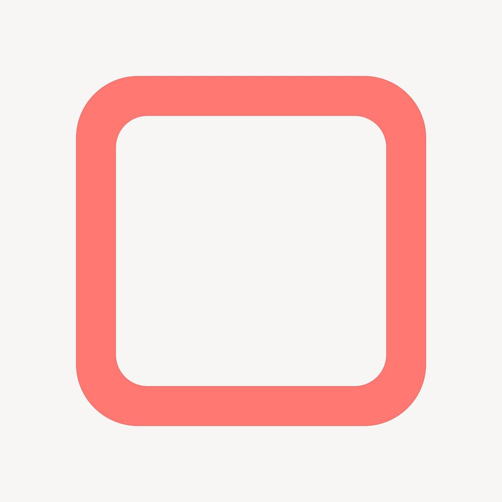 Square frame sticker, pink shape vector