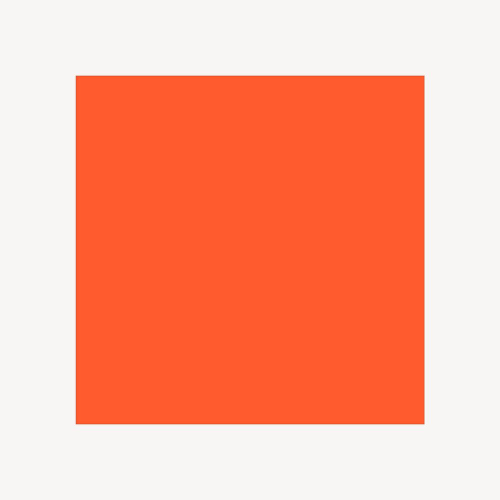 Square badge sticker, orange geometric shape vector