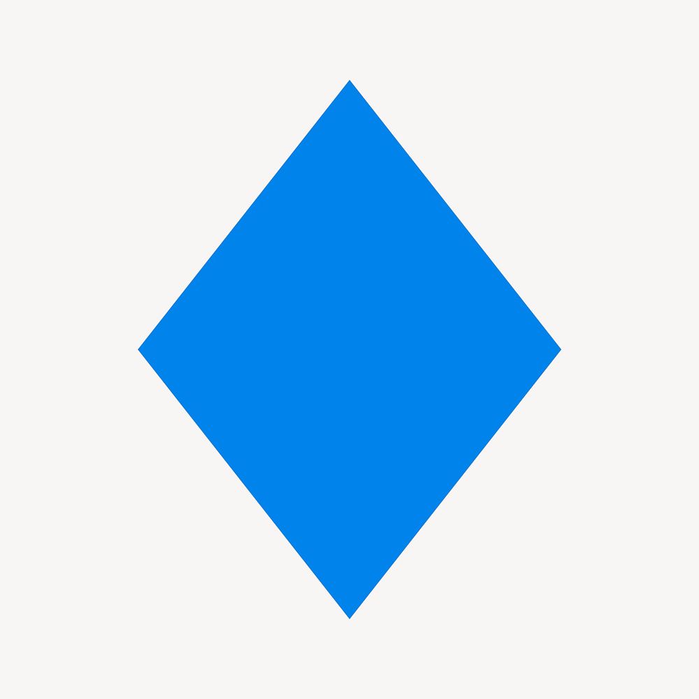 Blue rhombus sticker, geometric shape vector