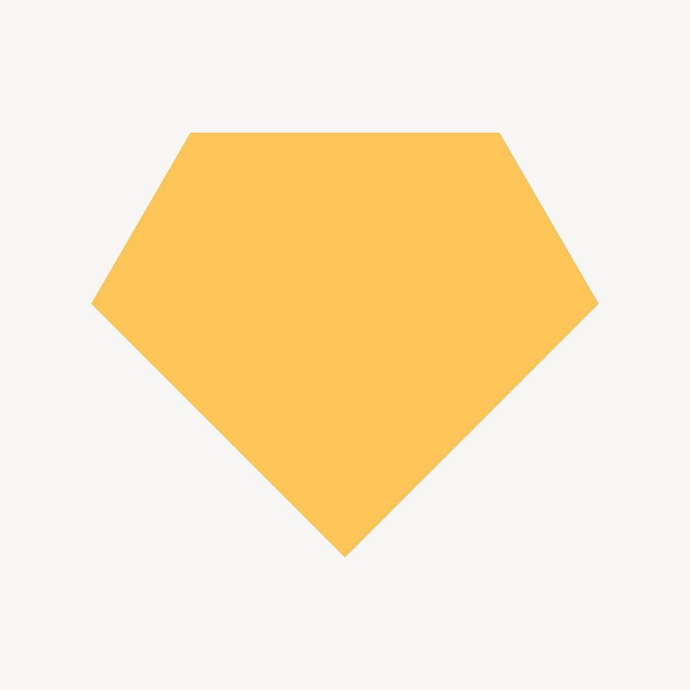 Diamond shape sticker, yellow flat design vector