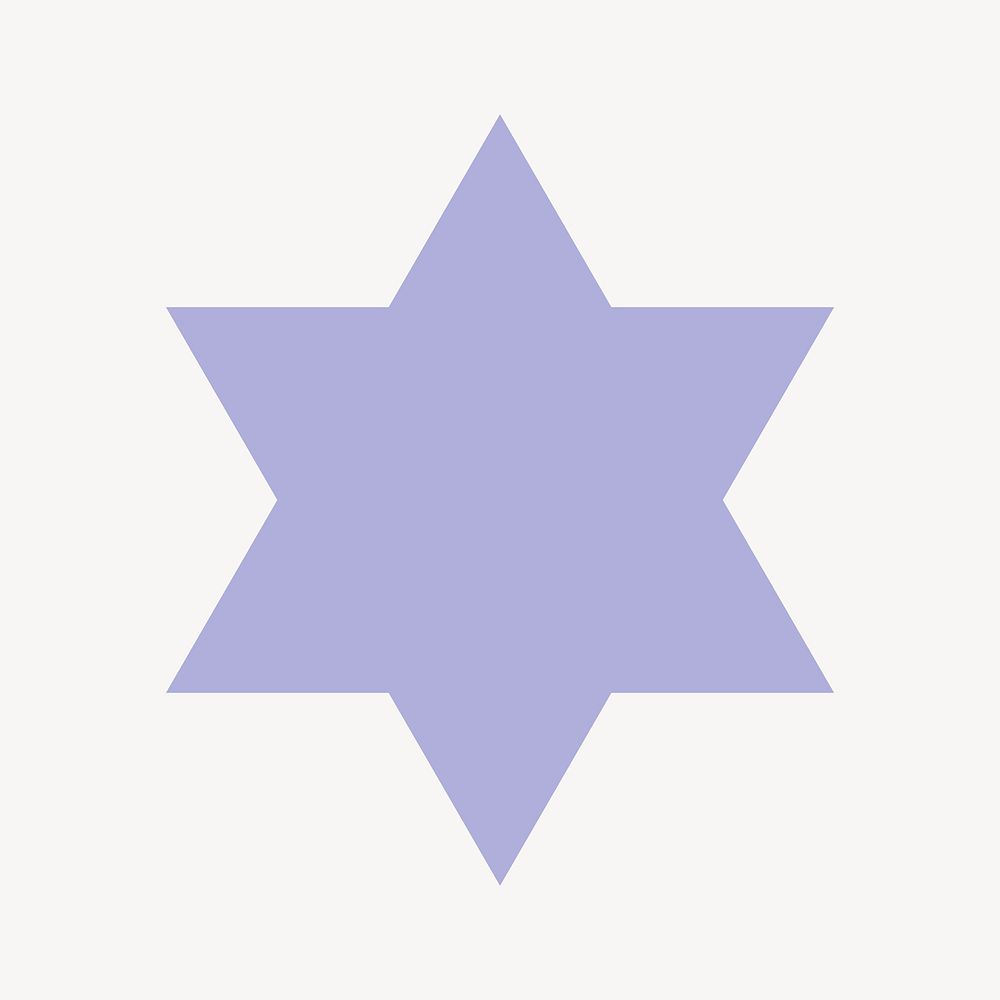 Purple starburst badge clipart, flat shape vector