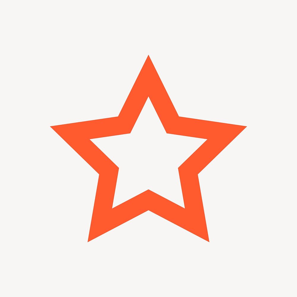 Orange star sticker, outline shape vector