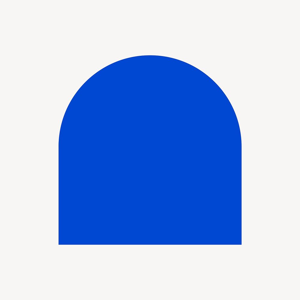 Arch shape clipart, blue geometric collage element vector