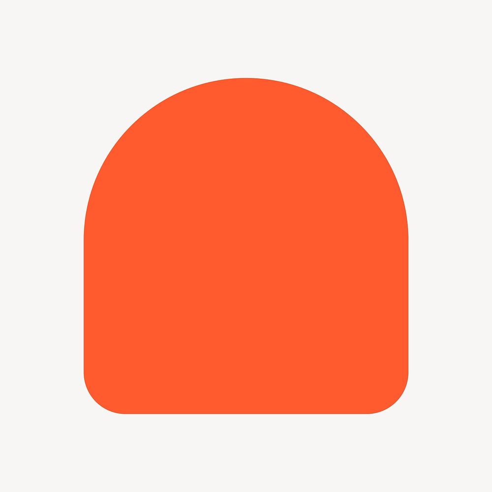 Arch shape clipart, orange geometric collage element vector